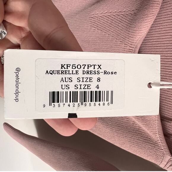 Petal and Pup Aquerelle Sweetheart Bodycon Midi Dress Women's Rose Women's 4 NWT - Picture 11 of 12